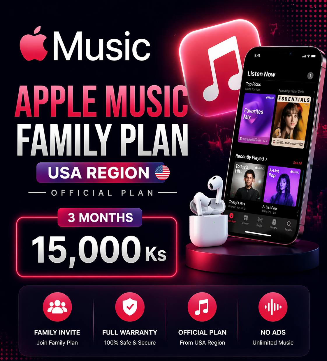 Apple Music 3 month USA Region