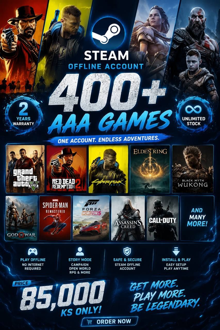 Steam Offline Account 400+ Games