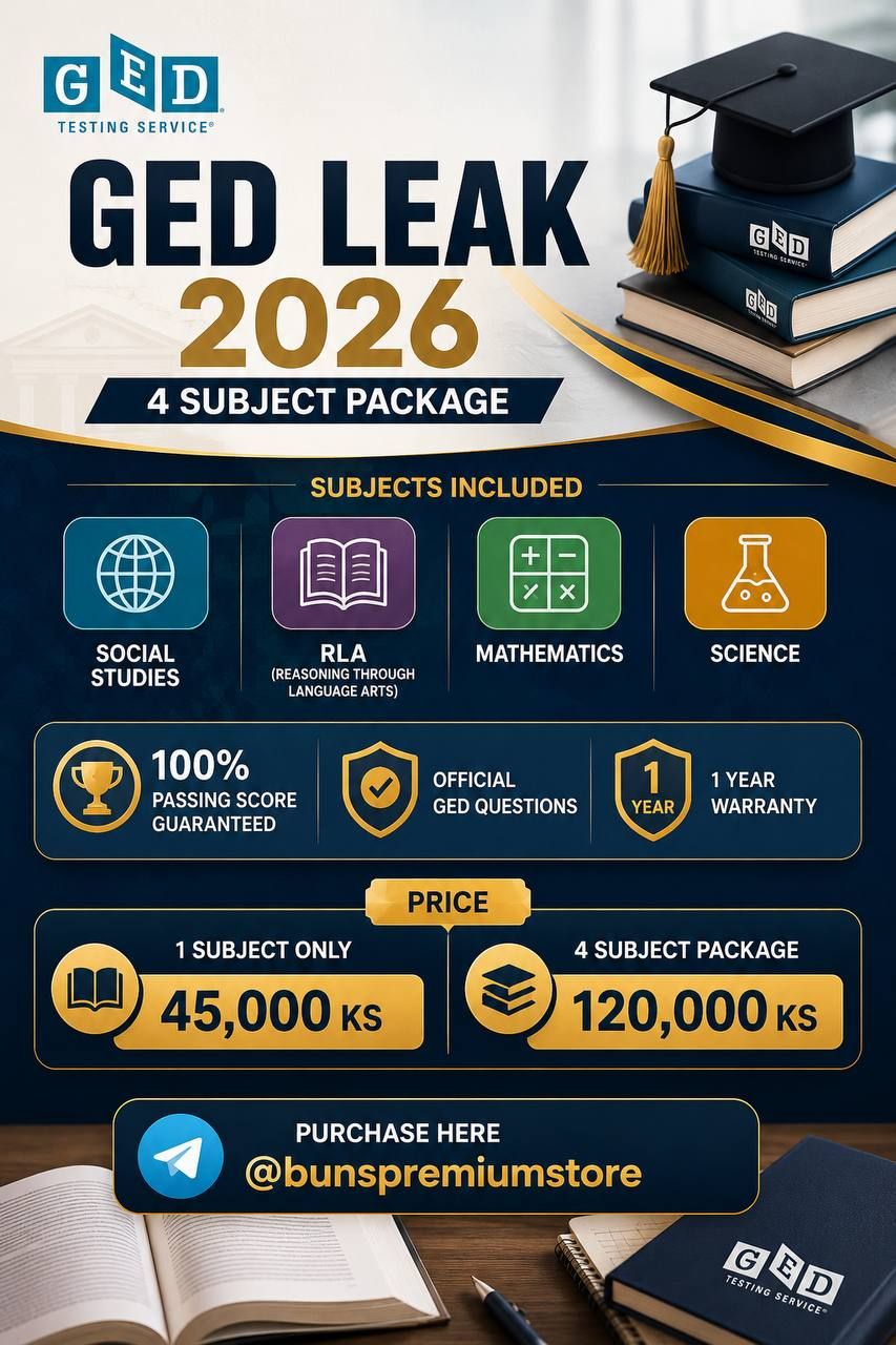 🎓 GED Leak 2026 (4 Subject Package)