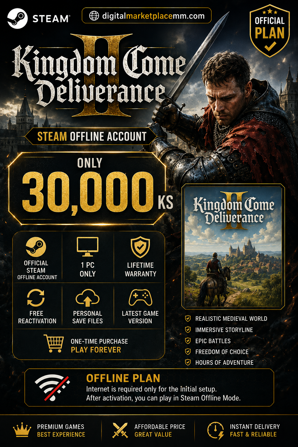 ⚔️ Kingdom Come: Deliverance II Steam Offline Account