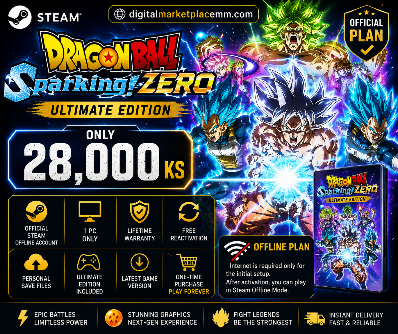 🔥 DRAGON BALL: Sparking! ZERO – Ultimate Edition Steam Offline Account