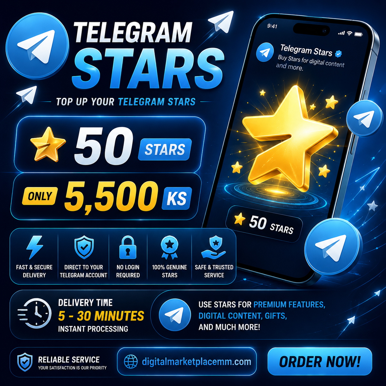 ⭐ Telegram Stars – 50 Stars