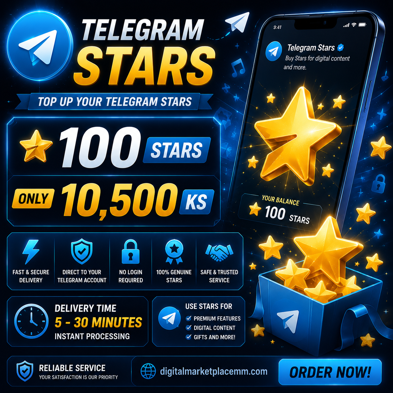 ⭐ Telegram Stars – 100 Stars