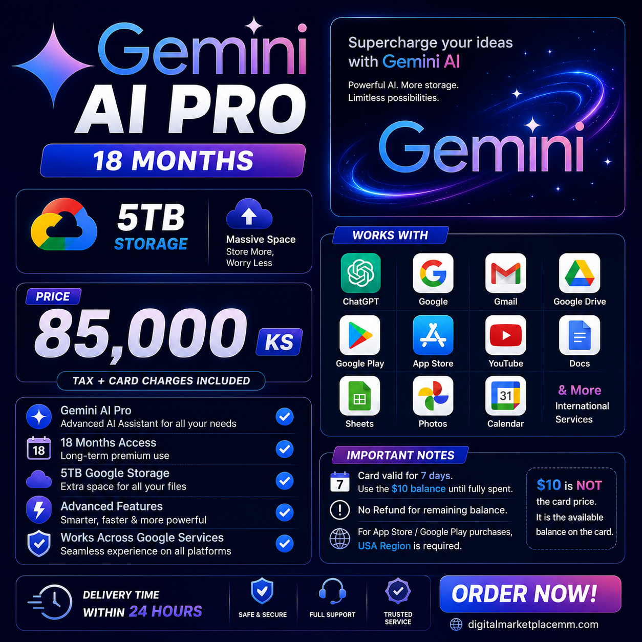 🔥 Gemini AI Premium + 5TB Cloud Storage