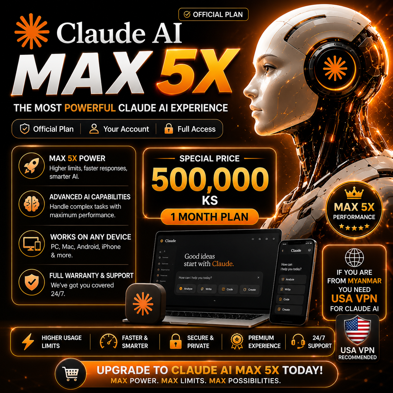 🚀 Claude AI Max 5x – Official Plan Available!